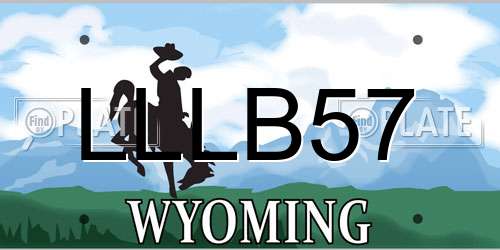 LLLB57 Wyoming License Plate