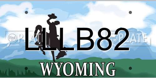 LLLB82 Wyoming License Plate