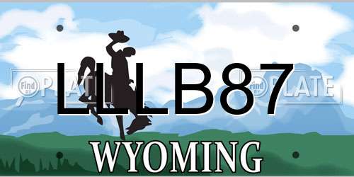 LLLB87 Wyoming License Plate