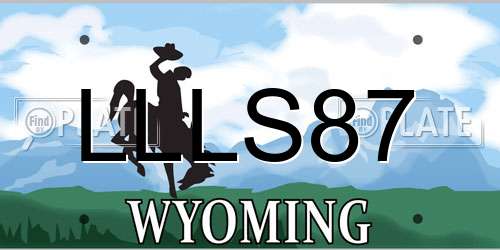LLLS87 Wyoming License Plate
