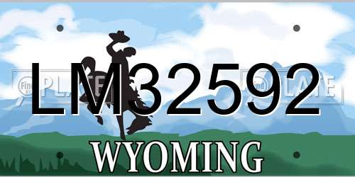 LM32592 Wyoming License Plate