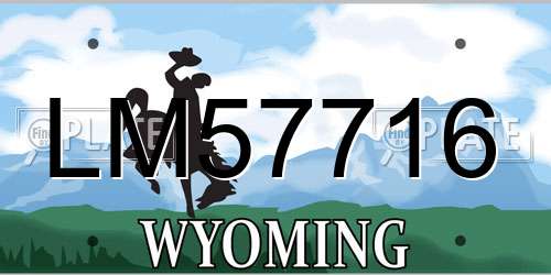 LM57716 Wyoming License Plate