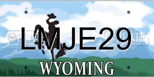 LMJE29 Wyoming License Plate