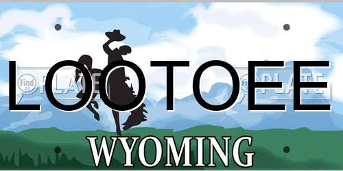 LOOTOEE Wyoming License Plate
