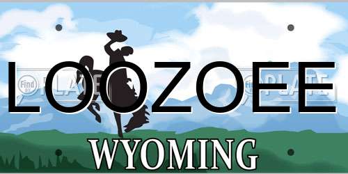 LOOZOEE Wyoming License Plate