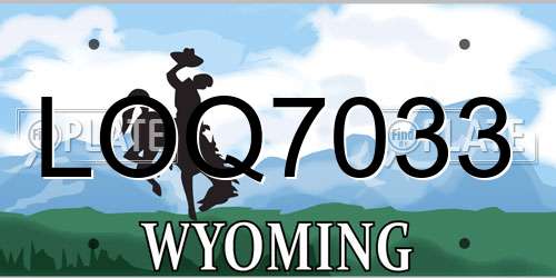 LOQ7033 Wyoming License Plate