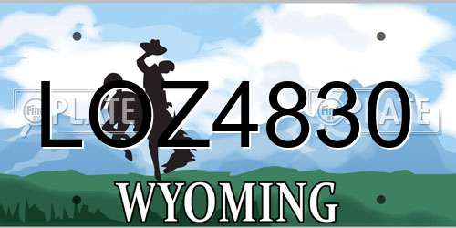 LOZ4830 Wyoming License Plate