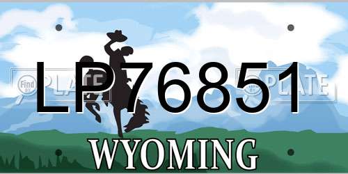 LP76851 Wyoming License Plate