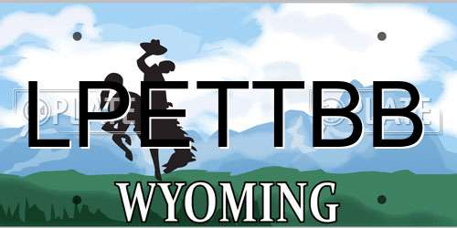 LPETTBB Wyoming License Plate