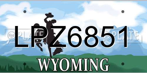 LPZ6851 Wyoming License Plate