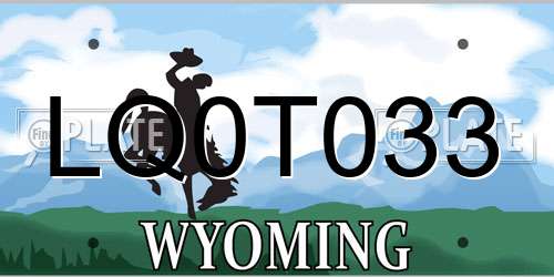LQ0T033 Wyoming License Plate