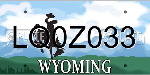 LQ0Z033 Wyoming License Plate