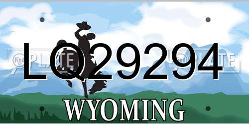 LQ29294 Wyoming License Plate
