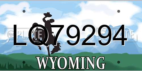 LQ79294 Wyoming License Plate
