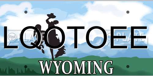 LQOTOEE Wyoming License Plate