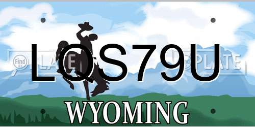 LQS79U Wyoming License Plate