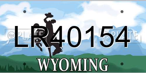 LR40154 Wyoming License Plate
