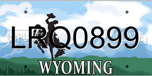 LRQ0899 Wyoming License Plate