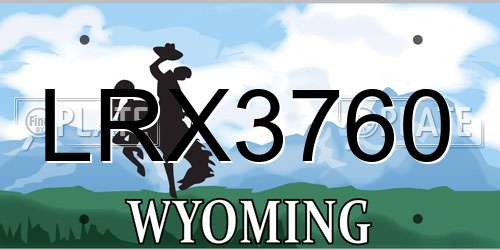 LRX3760 Wyoming License Plate