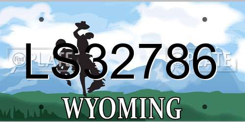 LS32786 Wyoming License Plate