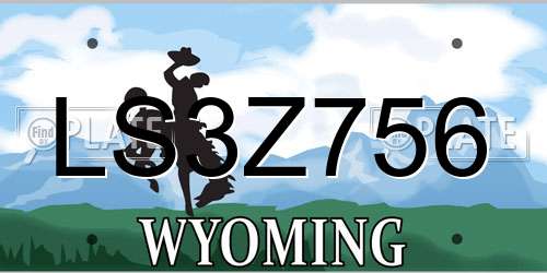 LS3Z756 Wyoming License Plate