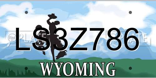 LS3Z786 Wyoming License Plate