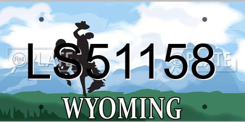 LS51158 Wyoming License Plate