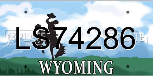 LS74286 Wyoming License Plate