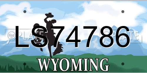 LS74786 Wyoming License Plate