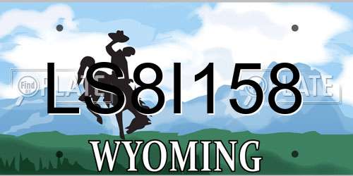 LS8I158 Wyoming License Plate