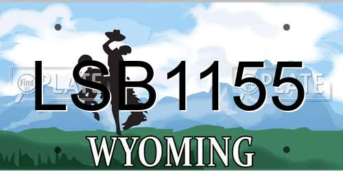 LSB1155 Wyoming License Plate
