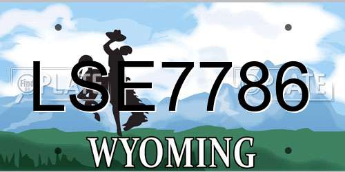 LSE7786 Wyoming License Plate