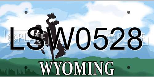 LSW0528 Wyoming License Plate