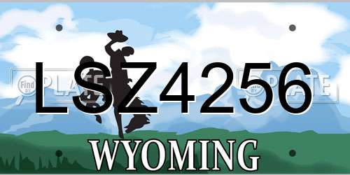 LSZ4256 Wyoming License Plate