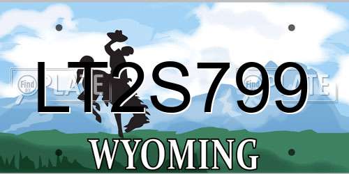 LT2S799 Wyoming License Plate