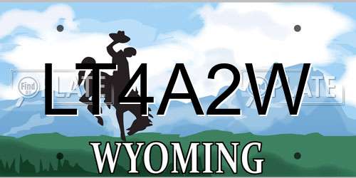 LT4A2W Wyoming License Plate