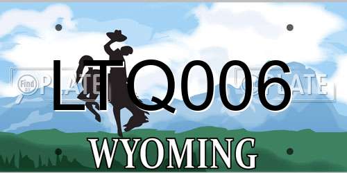 LTQ006 Wyoming License Plate