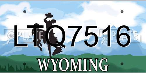LTQ7516 Wyoming License Plate