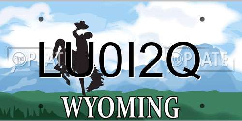 LU0I2Q Wyoming License Plate