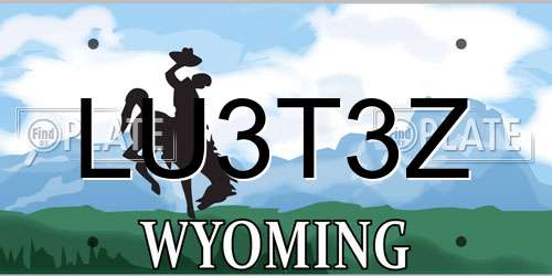 LU3T3Z Wyoming License Plate