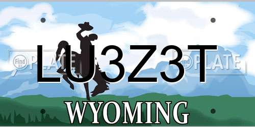 LU3Z3T Wyoming License Plate