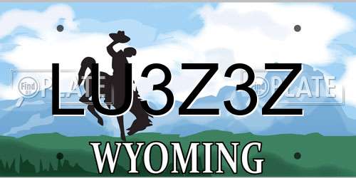 LU3Z3Z Wyoming License Plate