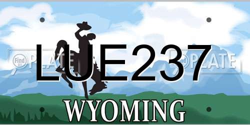 LUE237 Wyoming License Plate
