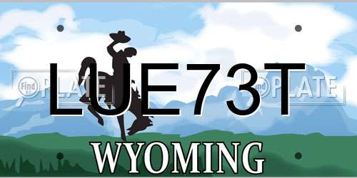 LUE73T Wyoming License Plate