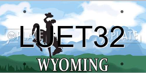 LUET32 Wyoming License Plate