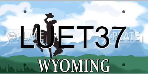 LUET37 Wyoming License Plate