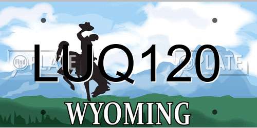 LUQ120 Wyoming License Plate