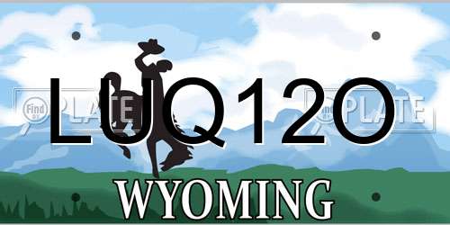 LUQ12O Wyoming License Plate