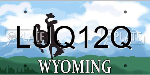 LUQ12Q Wyoming License Plate