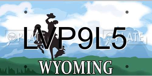LVP9L5 Wyoming License Plate